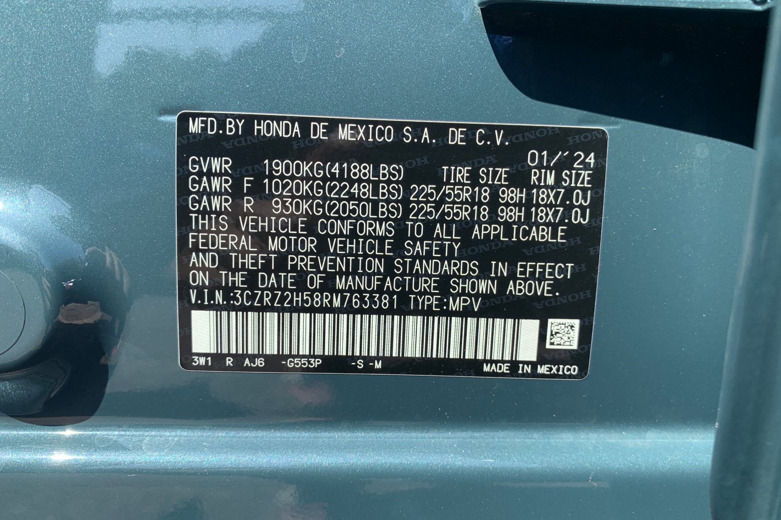 Certified 2024 Honda HR-V Sport image 34