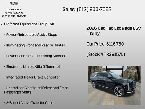 New 2026 Cadillac Escalade ESV Luxury AWD/4WD image 6