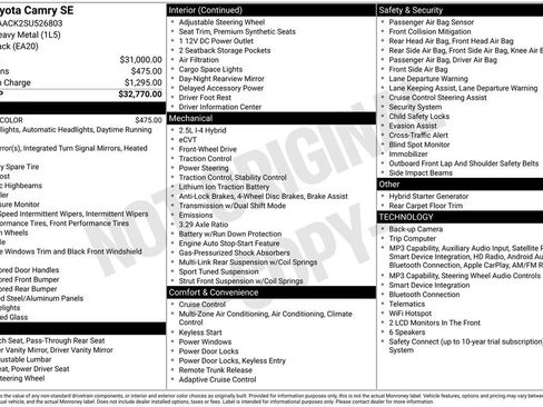 Used 2025 Toyota Camry SE FWD image 2
