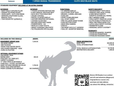 New 2026 Ford Bronco Big Bend image 2