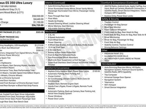 Used 2024 Lexus ES 350 Ultra Luxury w/ Accessory Package (Z1) FWD image 9