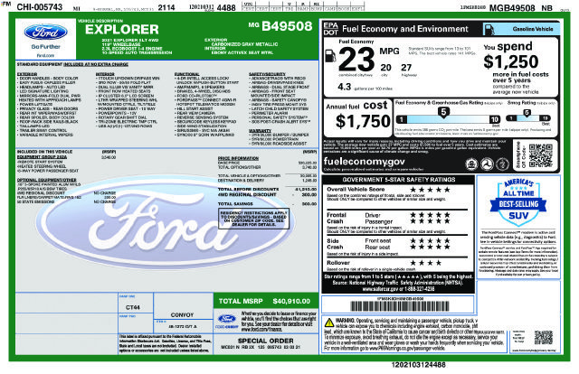 Used 2021 Ford Explorer XLT w/ Equipment Group 202A AWD/4WD image 25