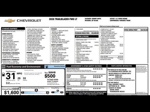 New 2026 Chevrolet TrailBlazer LT w/ Convenience Package image 3