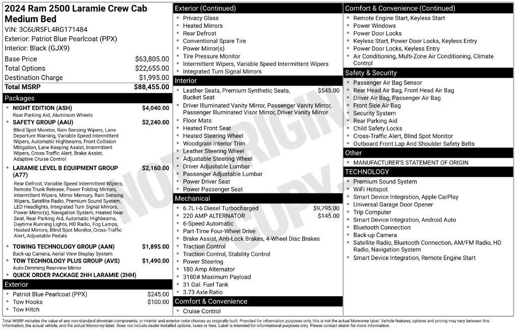 Used 2024 RAM 2500 Laramie w/ Night Edition AWD/4WD image 7