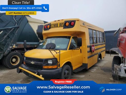 Used 2013 Chevrolet Express 3500 Extended w/ School Bus Package RWD image 1