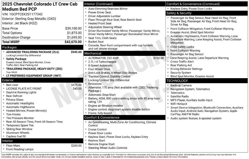 New 2025 Chevrolet Colorado LT w/ Advanced Trailering Package AWD/4WD image 34