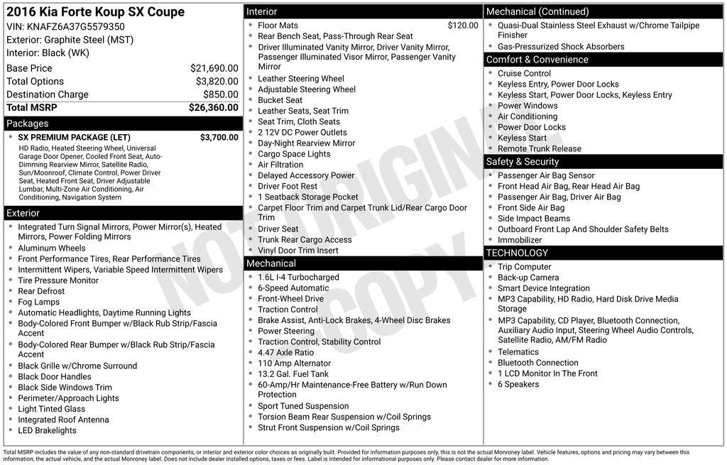 Used 2016 Kia Forte Koup SX w/ SX Premium Package FWD image 39
