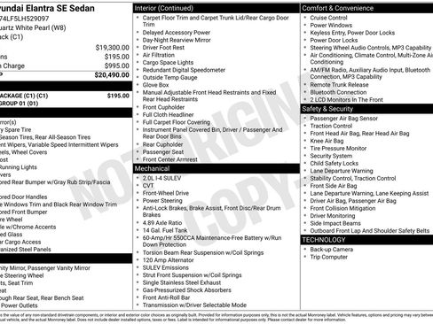 Used 2020 Hyundai Elantra SE w/ Cargo Package (C1) image 6