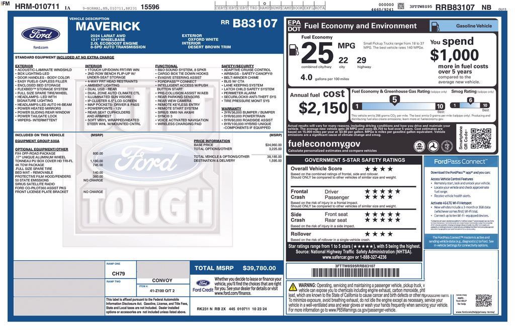 Used 2024 Ford Maverick Lariat w/ FX4 Off-Road Package AWD/4WD image 10