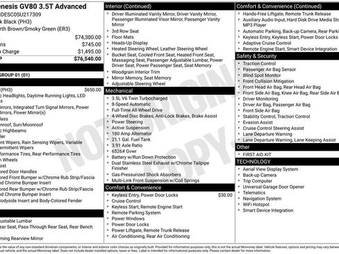 Used 2025 Genesis GV80 3.5T Advanced image 43