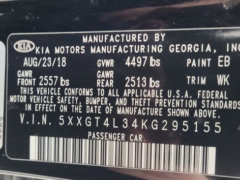 Used 2019 Kia Optima S w/ S Panoramic Sunroof Package image 33