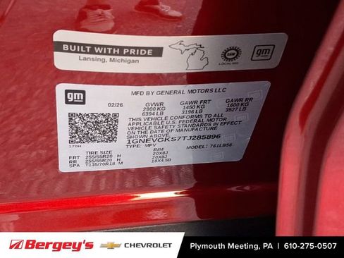 New 2026 Chevrolet Traverse LT w/ Sun and Wheel Package AWD/4WD image 17