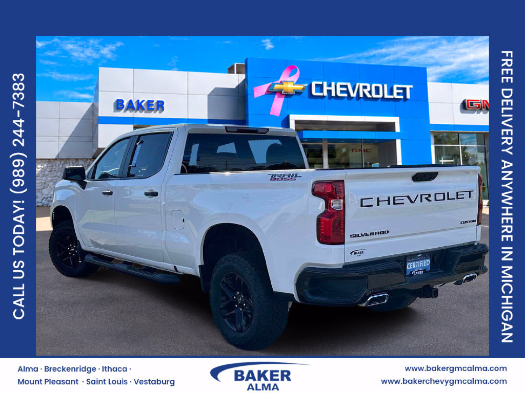 Certified 2024 Chevrolet Silverado 1500 Custom Trail Boss w/ LPO, Dark Essentials Package AWD/4WD image 3