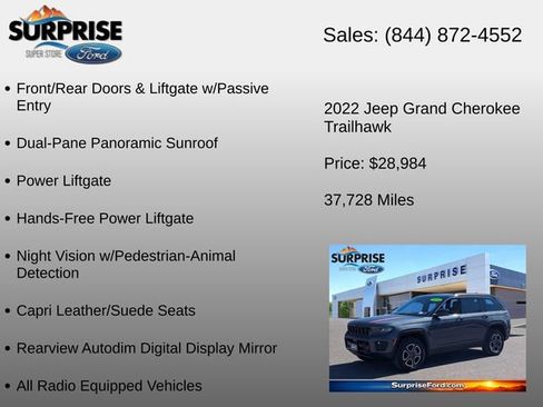 Used 2022 Jeep Grand Cherokee Trailhawk w/ ADV Protech Group II AWD/4WD image 30