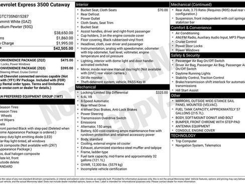 New 2025 Chevrolet Express 3500 w/ Power Convenience Package RWD image 31