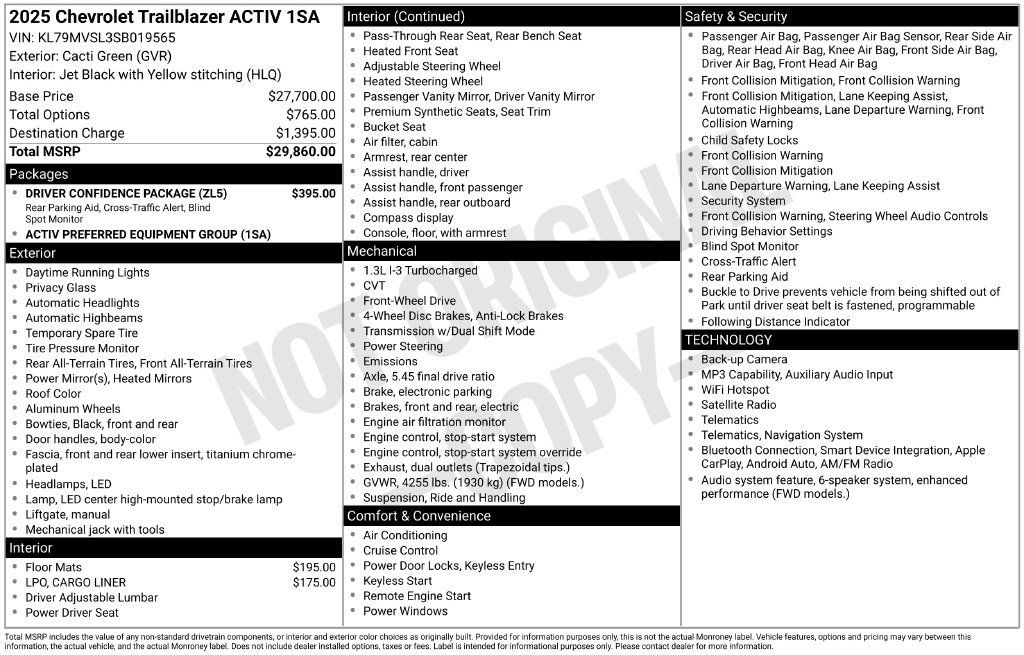 Used 2025 Chevrolet TrailBlazer ACTIV w/ Driver Confidence Package FWD image 34