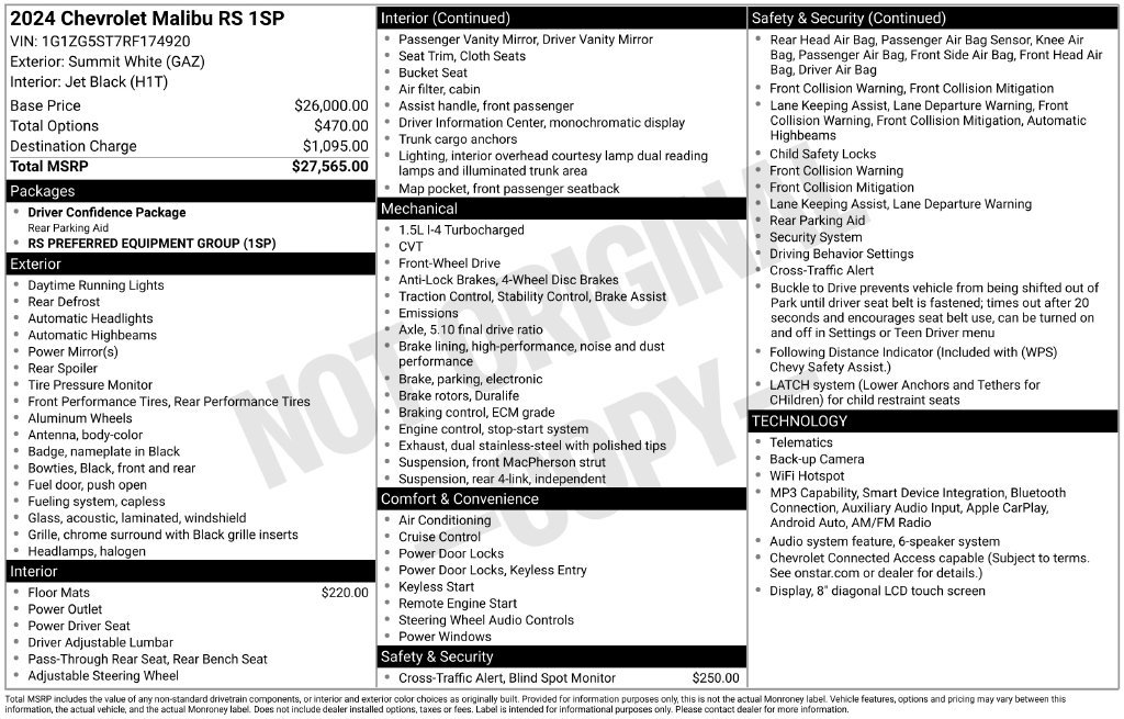 Used 2024 Chevrolet Malibu RS FWD image 35