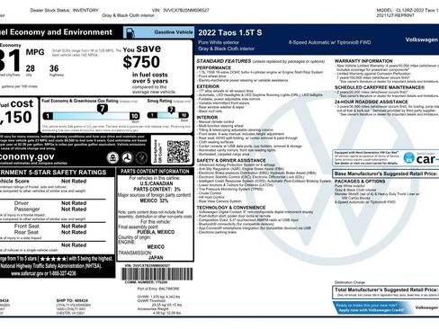 Used 2022 Volkswagen Taos S FWD image 32