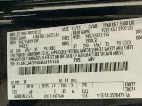 Used 2016 Lincoln MKC Black Label w/ Lincoln MKC Climate Package image 38