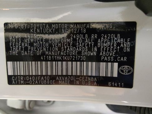 Used 2019 Toyota Camry LE w/ Carpet Mat Package image 33