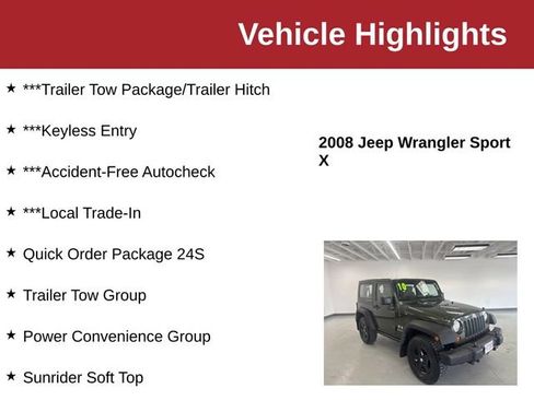 Used 2008 Jeep Wrangler X AWD/4WD image 10