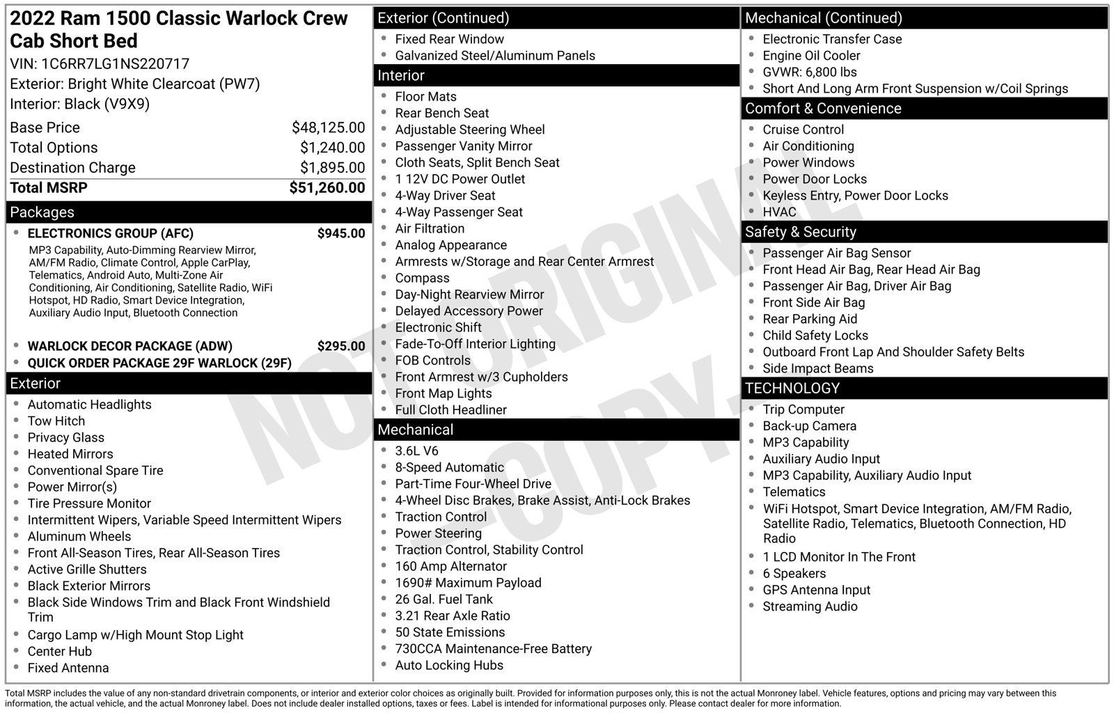 Used 2022 RAM 1500 Warlock w/ Electronics Group AWD/4WD image 3