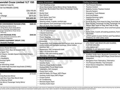 Used 2016 Chevrolet Cruze LT image 2