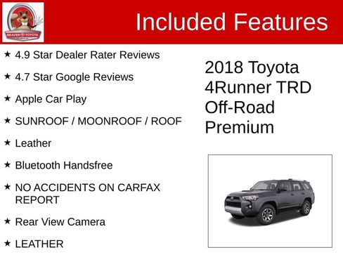 Used 2018 Toyota 4Runner TRD Off-Road Premium AWD/4WD image 4