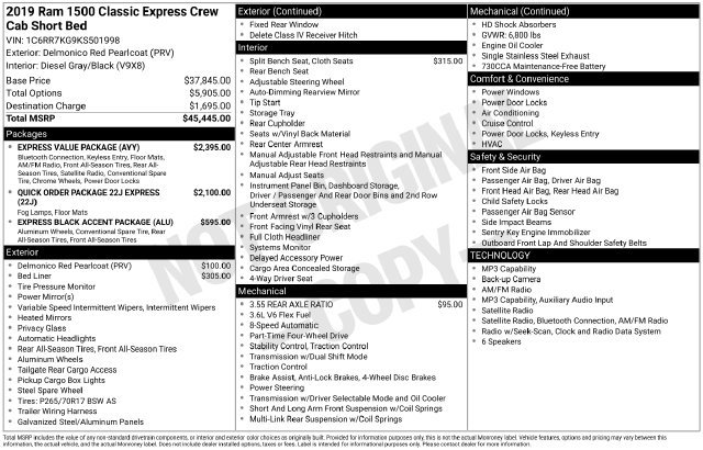 Used 2019 RAM 1500 Express w/ Express Value Package AWD/4WD image 2