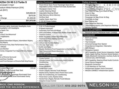 Certified 2024 MAZDA CX-90 3.3 Turbo S AWD/4WD image 2