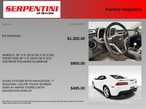 Used 2015 Chevrolet Camaro SS w/ RS Package RWD image 6