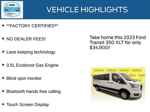 Certified 2023 Ford Transit 350 XLT image 13