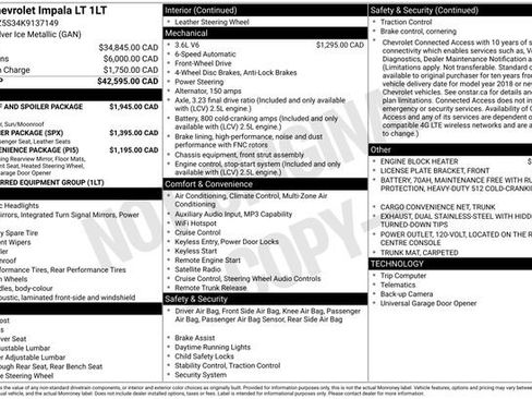 Used 2019 Chevrolet Impala LT w/ Sunroof and Spoiler Package FWD image 4