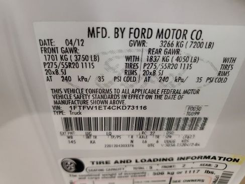 Used 2012 Ford F150 King Ranch w/ Off Road Pkg image 33