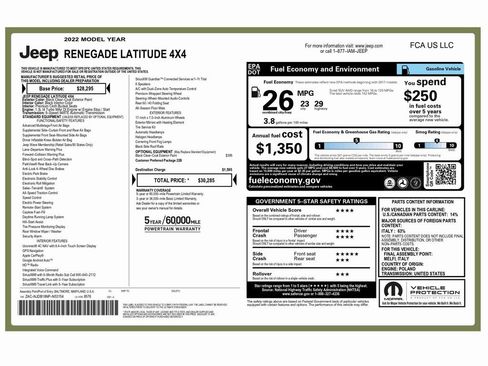 Used 2022 Jeep Renegade Latitude image 2