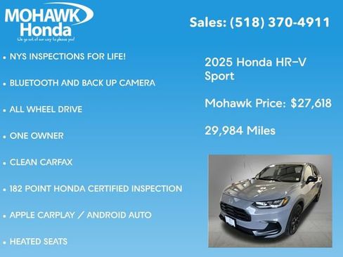 Certified 2025 Honda HR-V Sport image 8