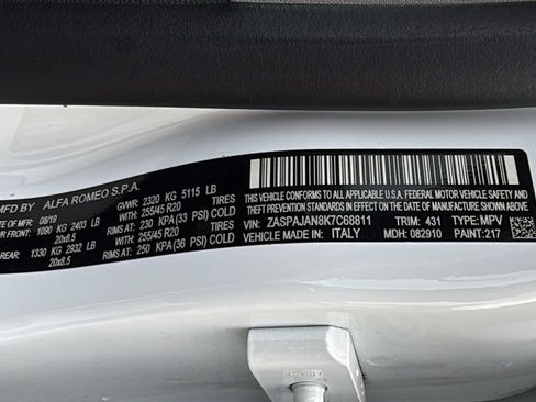 Used 2019 Alfa Romeo Stelvio Sport w/ Quick Order Package 22K Sport RWD image 53