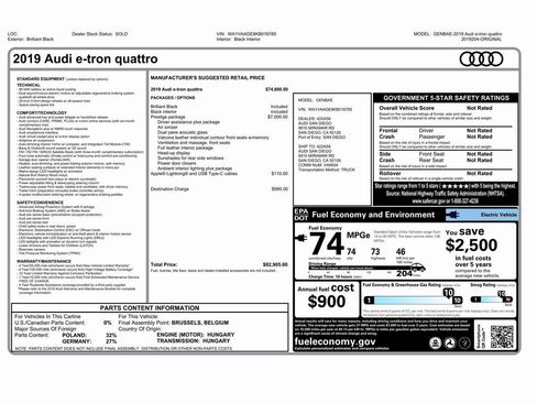 Used 2019 Audi e-tron Prestige w/ Prestige Package image 2