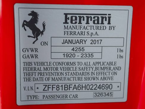 Certified 2017 Ferrari F12tdf RWD image 66