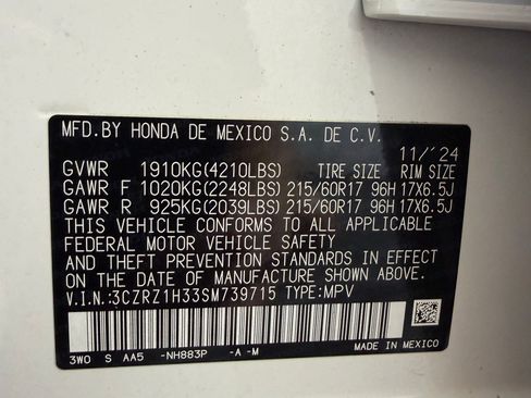 Certified 2025 Honda HR-V LX image 21