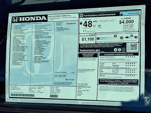 New 2025 Honda Accord EX-L image 11