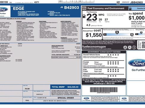 Used 2018 Ford Edge Titanium w/ Equipment Group 301A AWD/4WD image 32