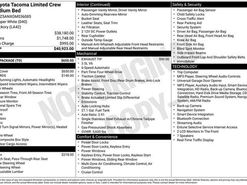 Used 2016 Toyota Tacoma Limited w/ Towing Package AWD/4WD image 3