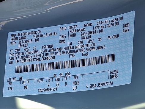 Used 2022 Ford Ranger Lariat w/ Equipment Group 501A High image 31