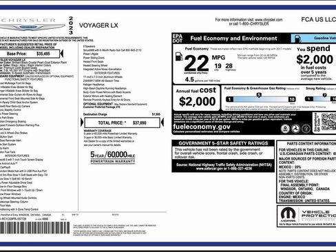 Used 2023 Chrysler Voyager LX image 2