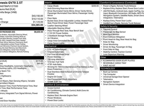 Used 2023 Genesis GV70 2.5T w/ Advanced Package image 3