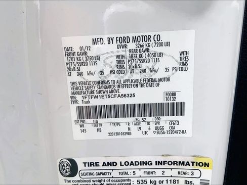 Used 2012 Ford F150 Lariat w/ Lariat Chrome Pkg image 33