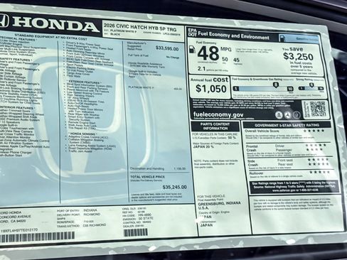 New 2026 Honda Civic Sport Touring image 33