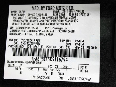 Used 2019 Ford Mustang GT w/ Equipment Group 301A RWD image 81