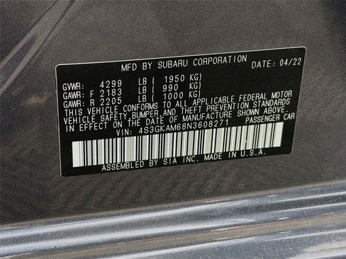 Used 2022 Subaru Impreza 2.0i Sport AWD/4WD image 38